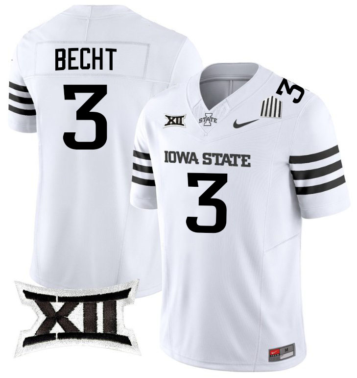 Rocco Becht Jersey,Iowa State Cyclones #3 Rocco Becht College Jersey Youth-2024 White